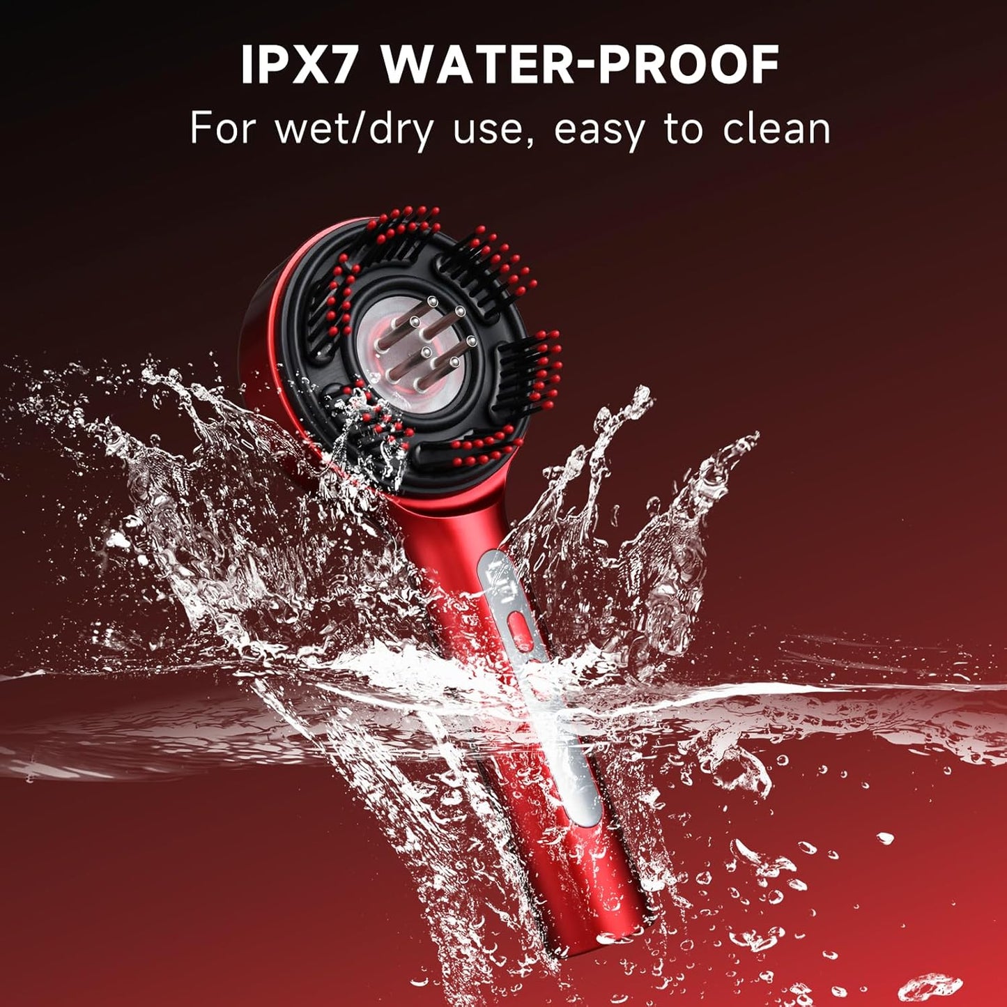 3-in-1 Electric Scalp Massage Comb IPX7 Waterproof