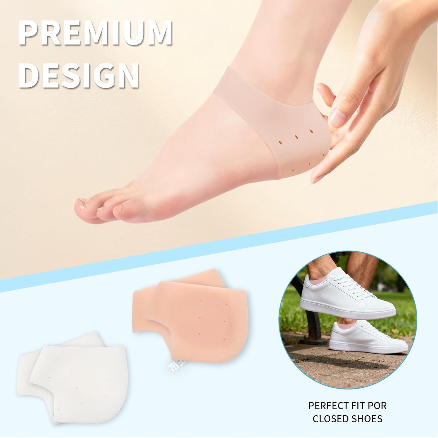 Silicone Heel Protectors Gel Pain Relief Cups