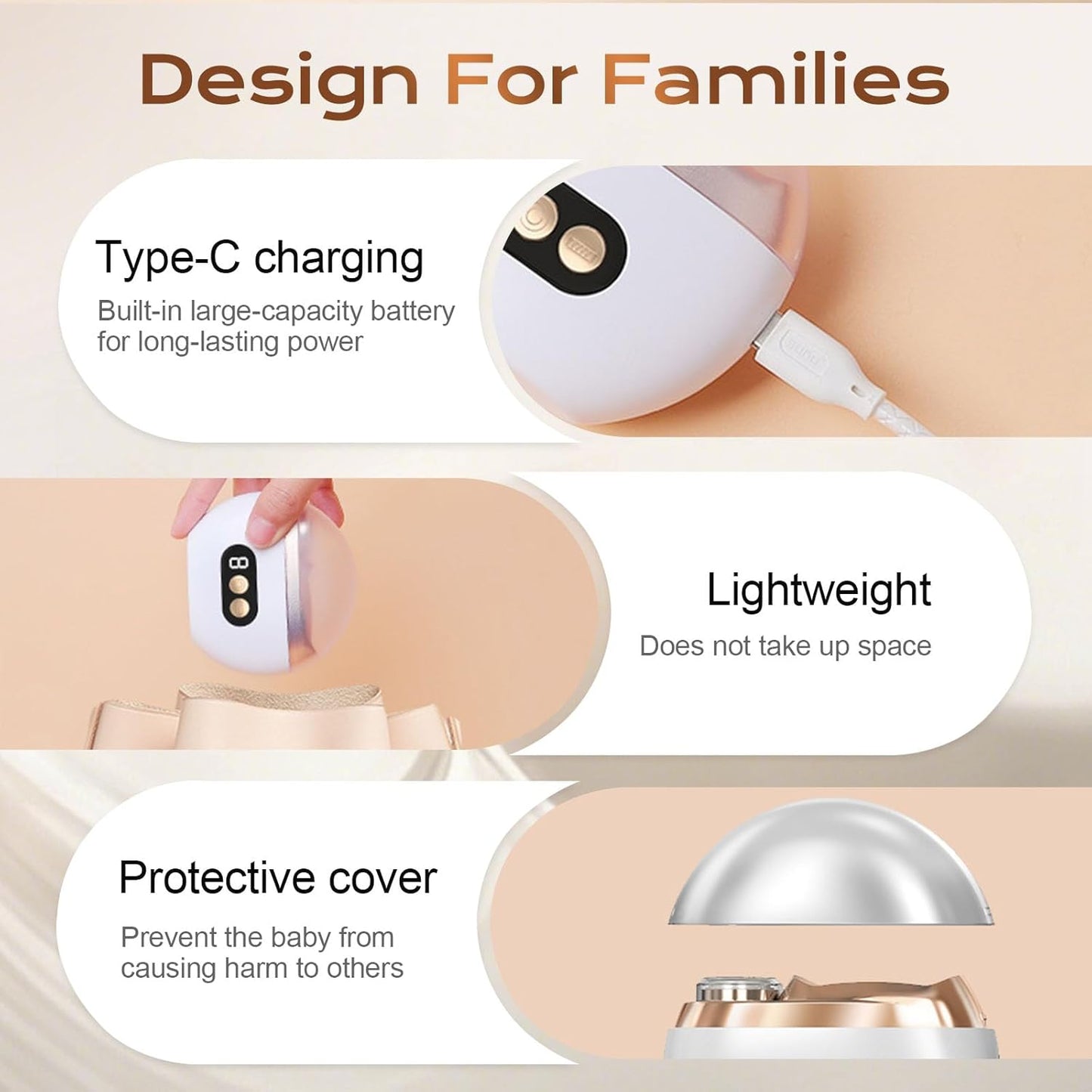 3-in-1 Electric Nail Clipper Polisher Trimmer