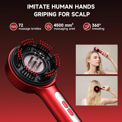 3-in-1 Electric Scalp Massage Comb IPX7 Waterproof