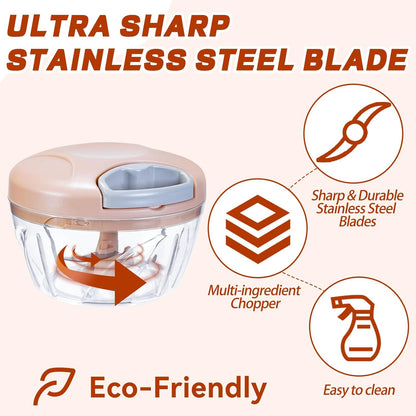 Manual Food Processor Vegetable Chopper Portable