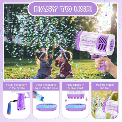 69-Hole Bubble Gun – Bubble Machine Toy for Kids